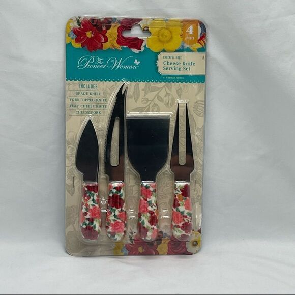 Pioneer Woman Cheese Knife Set Floral Pattern - Picture 1 of 2